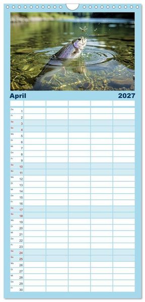 Produktbild: Familienplaner 2027 - Forellen im Fluss mit 5 Spalten (Wandkalender, 21 x 45 cm) CALVENDO