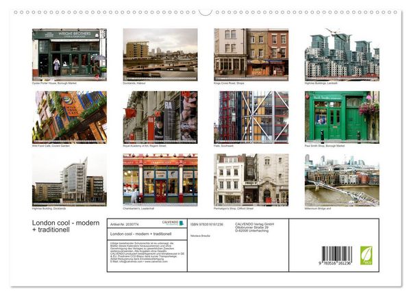 Produktbild: London cool - modern + traditionell (hochwertiger Premium Wandkalender 2026 DIN A2 quer), Kunstdruck in Hochglanz