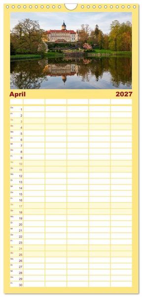 Produktbild: Familienplaner 2027 - Schl&ouml;sser und G&auml;rten in Brandenburg mit 5 Spalten (Wandkalender, 21 x 45 cm) CALVENDO