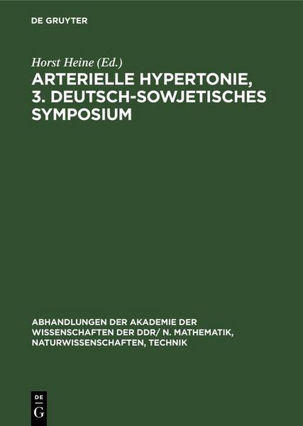 Produktbild: Arterielle Hypertonie, 3. Deutsch-Sowjetisches Symposium