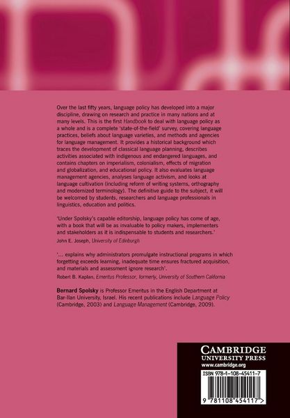 Produktbild: The Cambridge Handbook of Language Policy