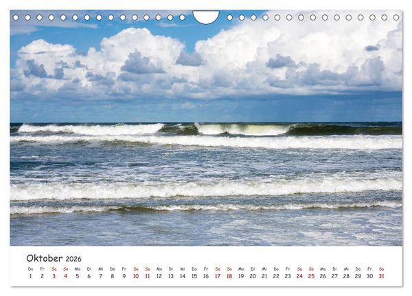Produktbild: Nordsee, Meer, Strand und Wind (Wandkalender 2026 DIN A4 quer), CALVENDO Monatskalender