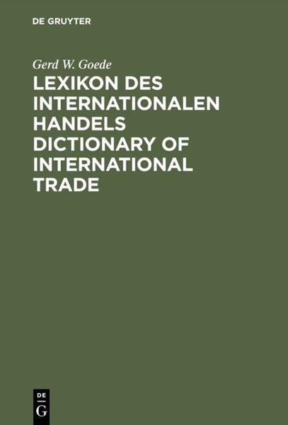 Produktbild: Lexikon des Internationalen Handels &ndash; Dictionary of International Trade