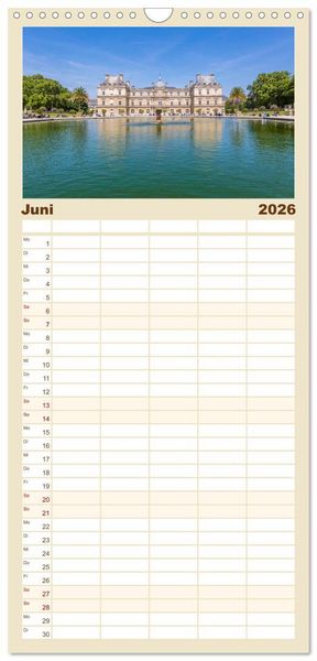 Produktbild: Familienplaner 2026 - PARIS Franz&ouml;sisches Flair und Historie mit 5 Spalten (Wandkalender, 21 x 45 cm) CALVENDO
