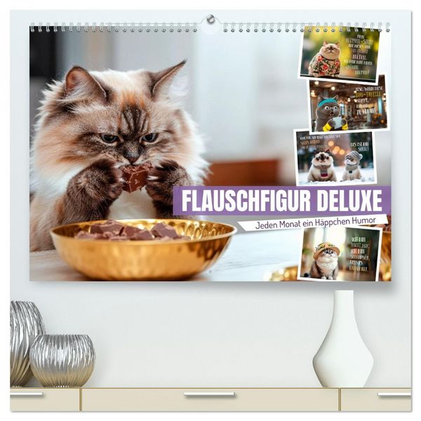 Produktbild: FLAUSCHFIGUR DELUXE Jeden Monat ein H&auml;ppchen Humor (hochwertiger Premium Wandkalender 2026 DIN A2 quer), Kunstdruck in Hochglanz