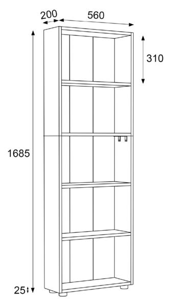 Produktbild: Holz B&uuml;ro Regal B&uuml;cher Ordner Aktenregal Bulas 5f