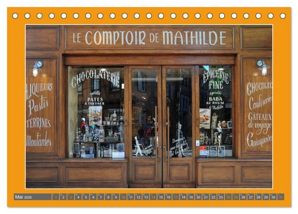 Produktbild: Hereinspaziert &ndash; Ladenfronten in Frankreich (Tischkalender 2026 DIN A5 quer), CALVENDO Monatskalender