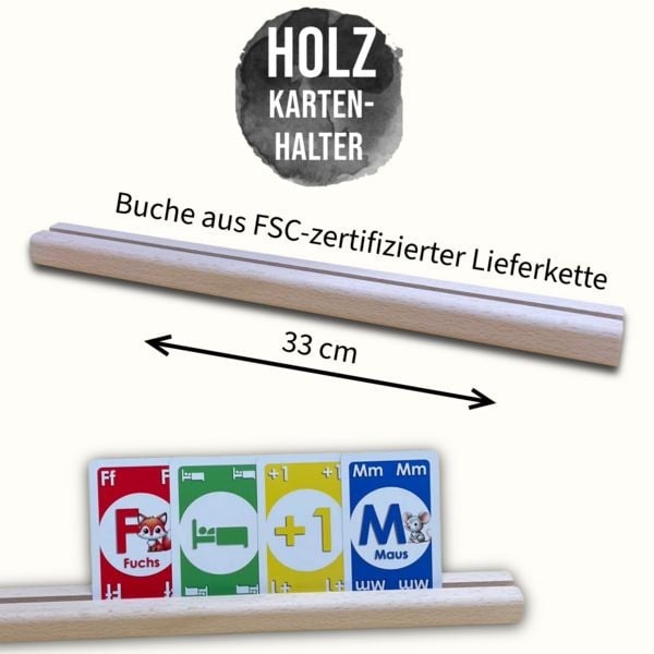 Produktbild: Gerader Holzkartenhalter &ndash; praktische Spielhilfe f&uuml;r Kinderh&auml;nde