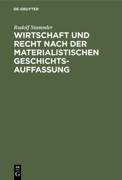 Produktbild: Wirtschaft und Recht nach der materialistischen Geschichtsauffassung