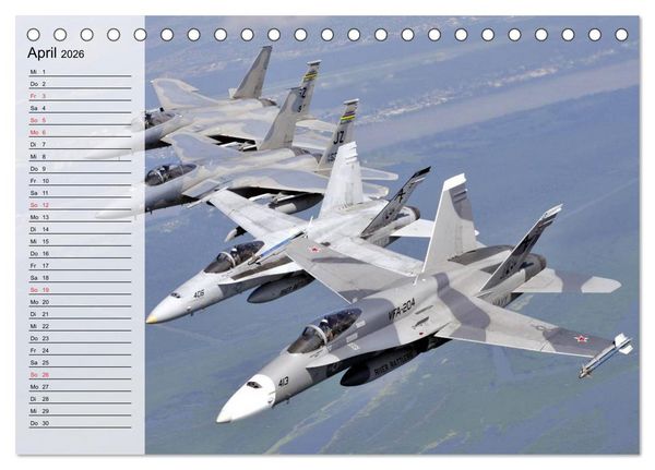 Produktbild: Kriegstechnik. Kampfjet-Impressionen (Tischkalender 2026 DIN A5 quer), CALVENDO Monatskalender