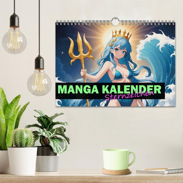 Produktbild: Manga Kalender Sternzeichen (Wandkalender 2026 DIN A4 quer), CALVENDO Monatskalender