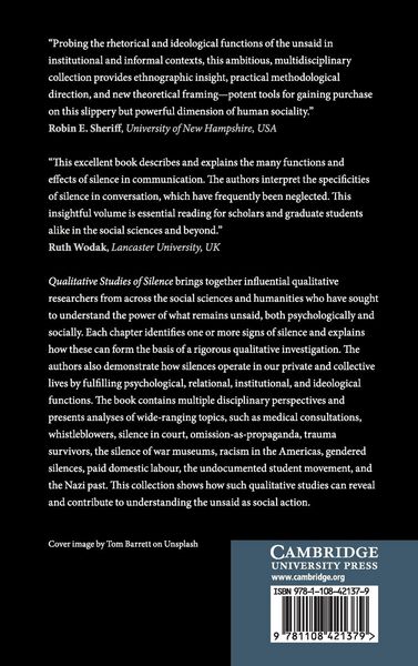 Produktbild: Qualitative Studies of Silence