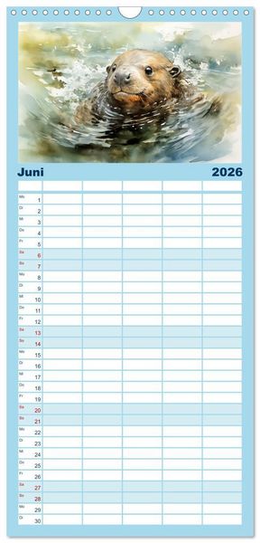 Produktbild: Familienplaner 2026 - Neulich am Wasser mit 5 Spalten (Wandkalender, 21 x 45 cm) CALVENDO