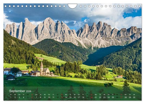Produktbild: Dolomiten - Bezaubernde Giganten (Wandkalender 2026 DIN A4 quer), CALVENDO Monatskalender