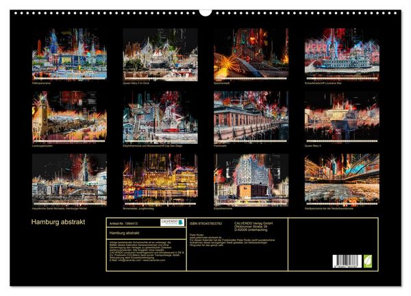 Produktbild: Hamburg abstrakt (Wandkalender 2026 DIN A2 quer), CALVENDO Monatskalender