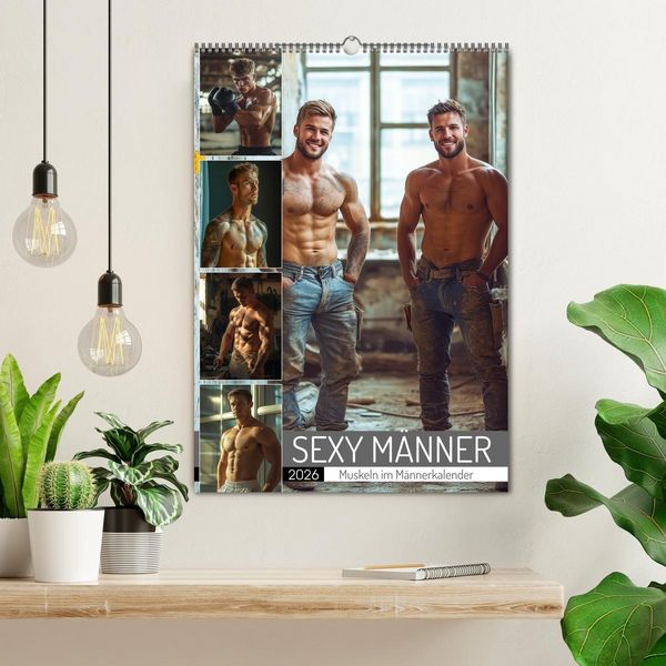 Produktbild: SEXY M&Auml;NNER - Muskeln im M&auml;nnerkalender (Wandkalender 2026 DIN A2 hoch), CALVENDO Monatskalender