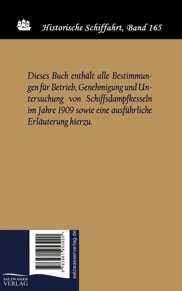 Produktbild: Vorschriften f&uuml;r Schiffsdampfkessel (1909)