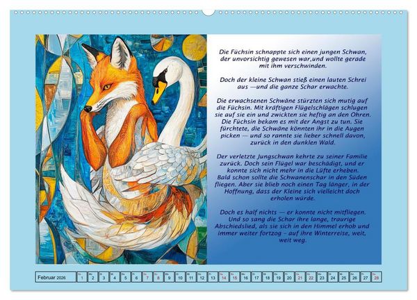 Produktbild: Die Jahreszeiten. Retrom&auml;rchen (hochwertiger Premium Wandkalender 2026 DIN A2 quer), Kunstdruck in Hochglanz
