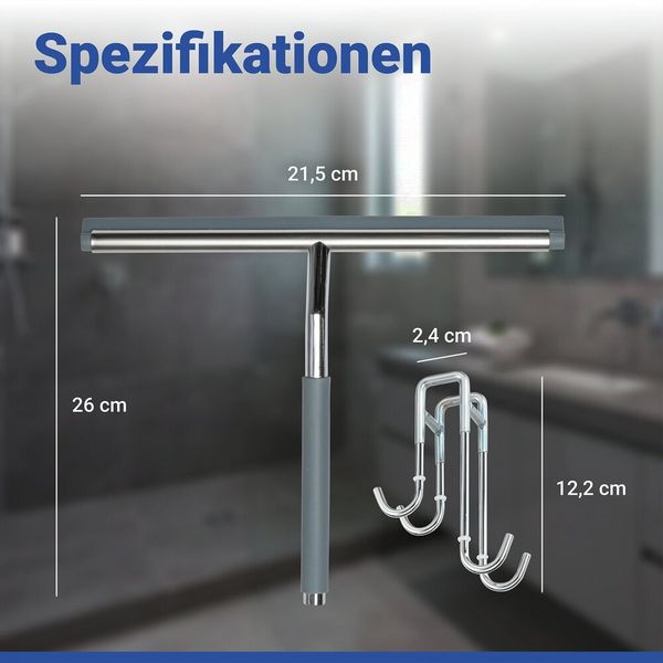 Produktbild: Duschabzieher Mod. Cave, aus rostfreiem Edelstahl & Silikon