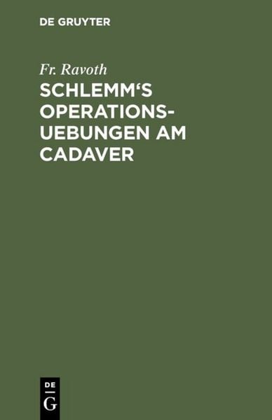 Produktbild: Schlemm's Operations-Uebungen am Cadaver