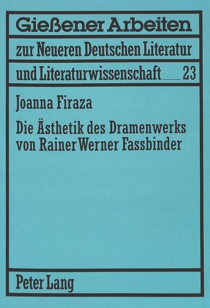 Produktbild: Die &Auml;sthetik des Dramenwerks von Rainer Werner Fassbinder