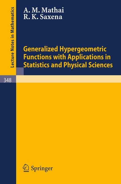 Produktbild: Generalized Hypergeometric Functions with Applications in Statistics and Physical Sciences