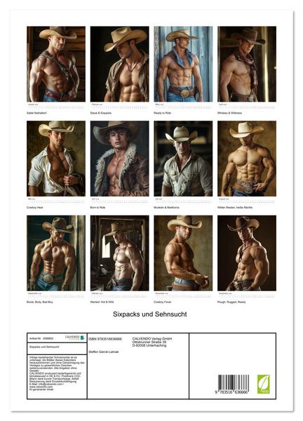 Produktbild: Sixpacks und Sehnsucht (Wandkalender 2026 DIN A3 hoch), CALVENDO Monatskalender