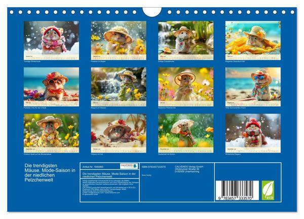 Produktbild: Die trendigsten M&auml;use. Mode-Saison in der niedlichen Pelzchenwelt (Wandkalender 2026 DIN A4 quer), CALVENDO Monatskalender