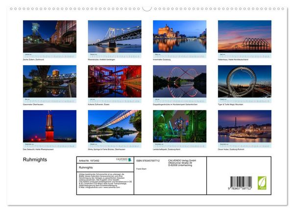 Produktbild: Ruhrnights (Wandkalender 2026 DIN A2 quer), CALVENDO Monatskalender