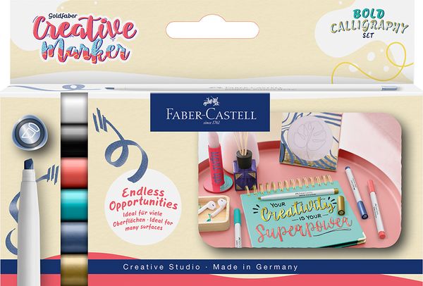 Produktbild: Faber-Castell Creative Marker Goldfaber Bold Calligraphy 6 St&uuml;ck