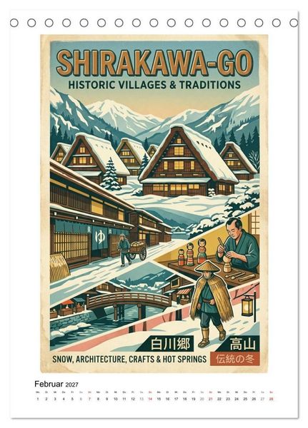 Produktbild: Sehnsucht Japan &ndash; Die Mid-Century Collection (Tischkalender 2027 DIN A5 hoch), CALVENDO Monatskalender