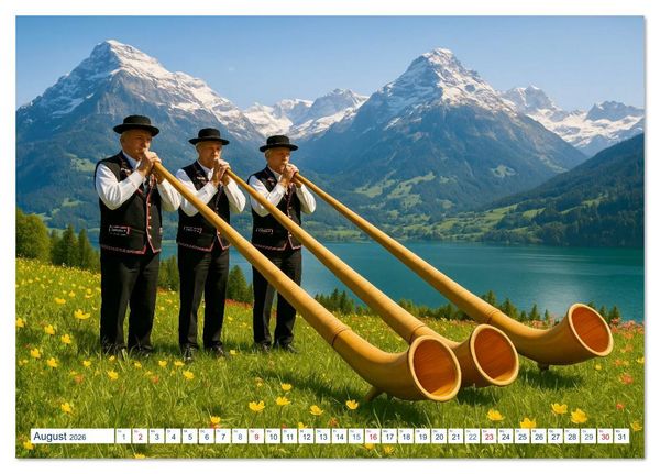 Produktbild: Typisch Schweiz (Tischkalender 2026 DIN A5 quer), CALVENDO Monatskalender