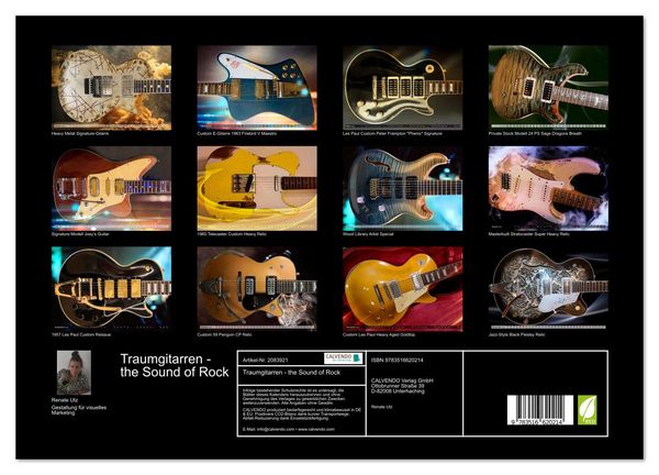 Produktbild: Traumgitarren - the Sound of Rock (hochwertiger Premium Wandkalender 2026 DIN A2 quer), Kunstdruck in Hochglanz