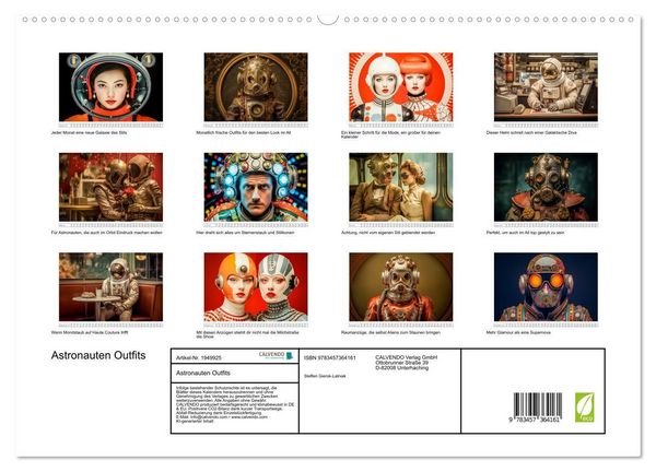 Produktbild: Astronauten Outfits (hochwertiger Premium Wandkalender 2026 DIN A2 quer), Kunstdruck in Hochglanz