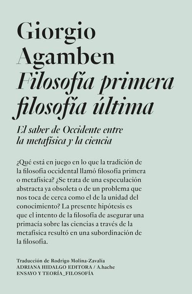 Produktbild: Filosof&iacute;a primera filosof&iacute;a &uacute;ltima