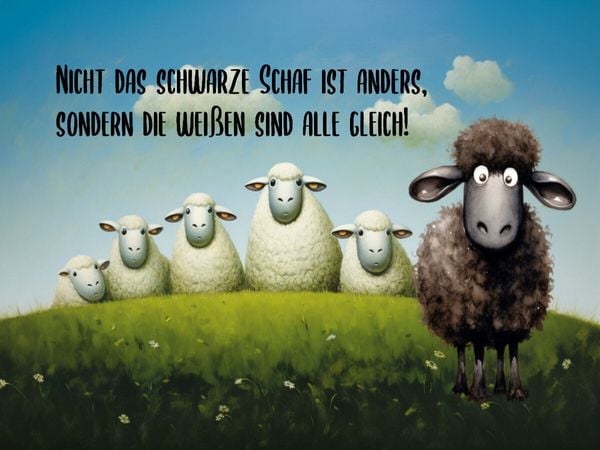 Produktbild: CALVENDO Puzzle Schwarzes Schaf | 1000 Teile Lege-Gr&ouml;&szlig;e 64x48cm Foto-Puzzle f&uuml;r gl&uuml;ckliche Stunden