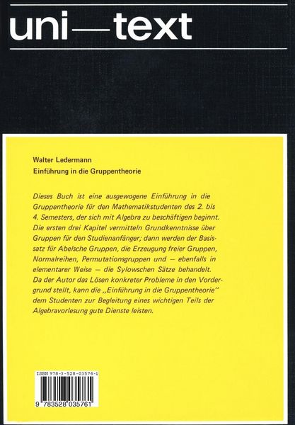 Produktbild: Einf&uuml;hrung in die Gruppentheorie