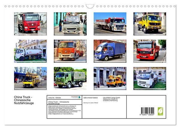 Produktbild: China Truck - Chinesische Nutzfahrzeuge (Wandkalender 2026 DIN A3 quer), CALVENDO Monatskalender