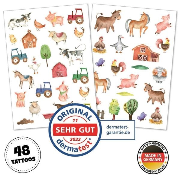 Produktbild: HAPPY TATTS, Kinder-Tattoos, 'Muh & M&auml;h' (48 Stk.)