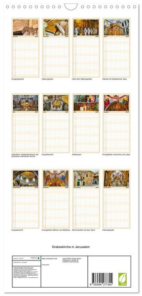 Produktbild: Familienplaner 2027 - Grabeskirche in Jerusalem mit 5 Spalten (Wandkalender, 21 x 45 cm) CALVENDO