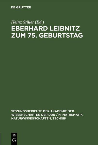 Produktbild: Eberhard Leibnitz zum 75. Geburtstag