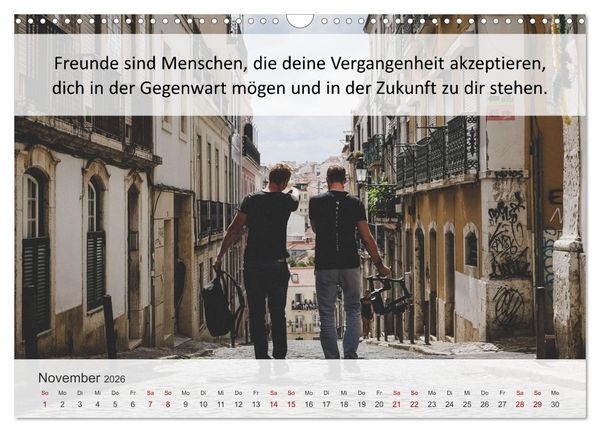 Produktbild: Motivationsspr&uuml;che Freundschaft (Wandkalender 2026 DIN A3 quer), CALVENDO Monatskalender