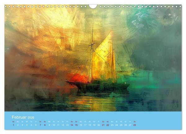 Produktbild: Das trunkene Schiff mit Bildern im William Turner-Stil (Wandkalender 2026 DIN A3 quer), CALVENDO Monatskalender