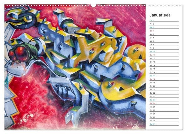 Produktbild: Dresden Graffiti (hochwertiger Premium Wandkalender 2026 DIN A2 quer), Kunstdruck in Hochglanz
