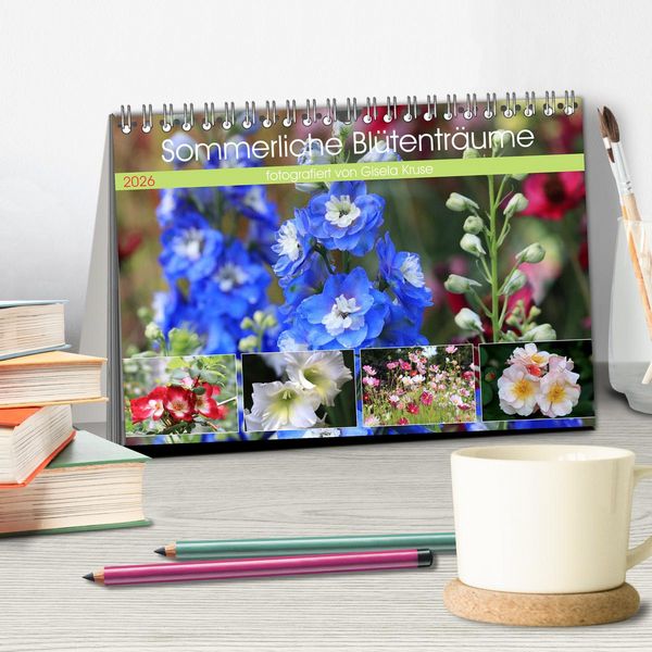 Produktbild: Sommerliche Bl&uuml;tentr&auml;ume (Tischkalender 2026 DIN A5 quer), CALVENDO Monatskalender