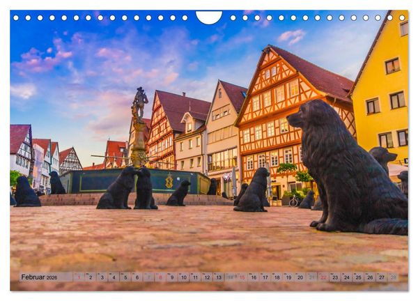 Produktbild: Leonberg - Altstadt in Abendstimmung (Wandkalender 2026 DIN A4 quer), CALVENDO Monatskalender