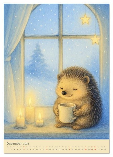 Produktbild: A year like a soft pillow - Animal moments of wellbeing (Wall Calendar 2026 DIN A2 portrait), CALVENDO 12 Month Wall Calendar