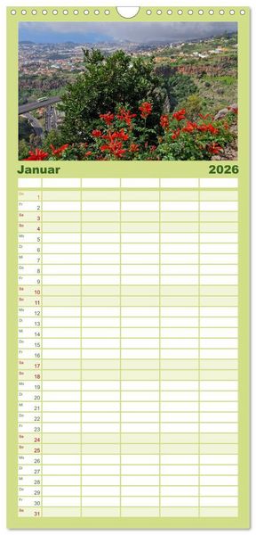 Produktbild: Familienplaner 2026 - Fr&uuml;hlingstraum Madeira mit 5 Spalten (Wandkalender, 21 x 45 cm) CALVENDO