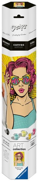 CreArt Canvas Leinwand - PopArt Lady in Pink