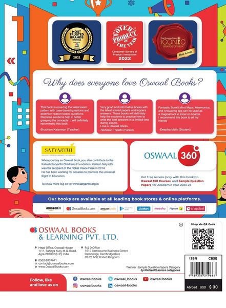 Produktbild: Oswaal CBSE Chapterwise & Topicwise Question Bank Class 12 Political Science Book (For 2023-24 Exam)